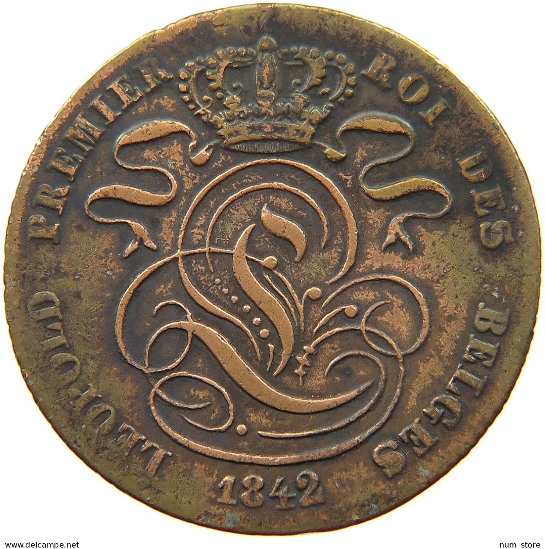 BELGIUM 5 CENTIMES 1842 Leopold I. (1831-1865) #s036 0167 - 5 Cents