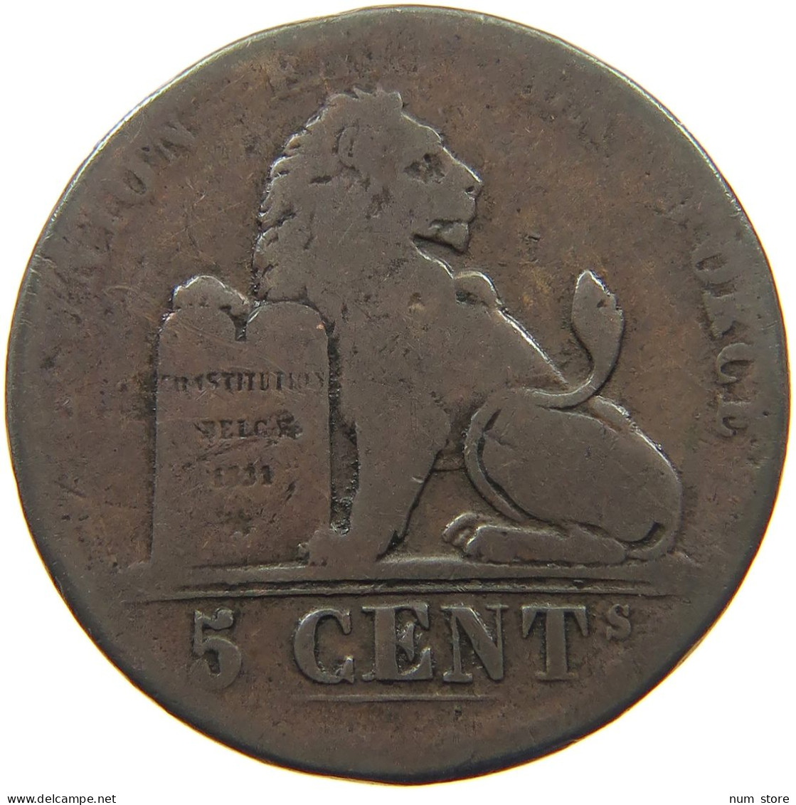 BELGIUM 5 CENTIMES 1842 Leopold I. (1831-1865) #c079 0051 - 5 Centimes