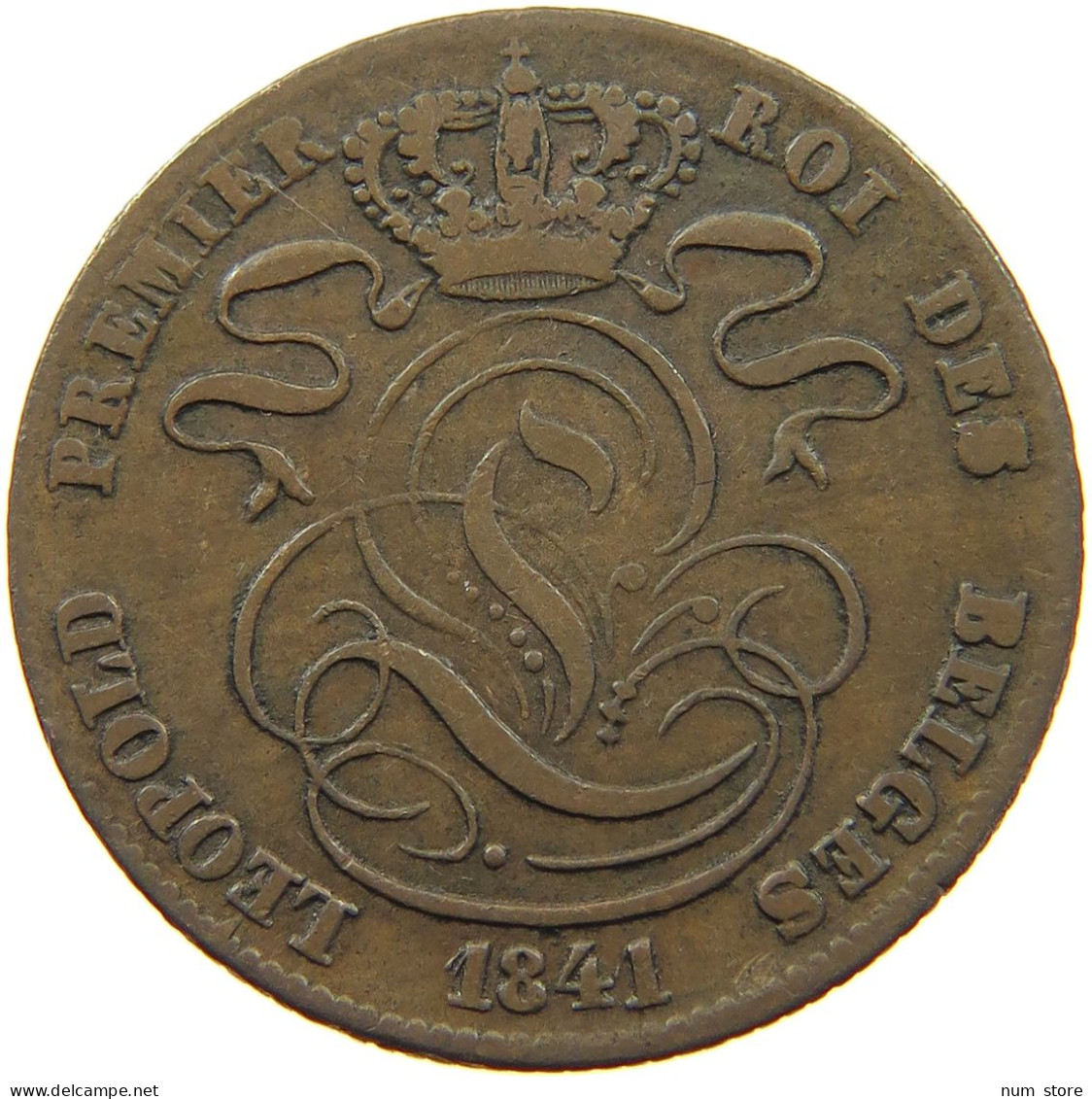 BELGIUM 5 CENTIMES 1841 5 CENTIMES 1841 DOUBLE STRUCK 1 IN DATE #t132 0581 - 5 Cent