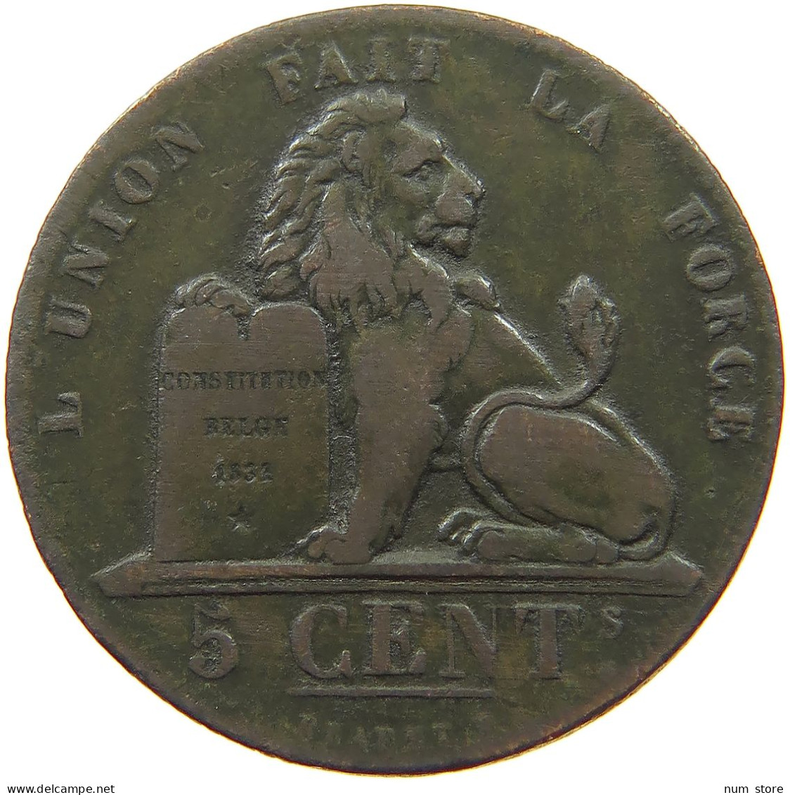 BELGIUM 5 CENTIMES 1837 Leopold I. (1831-1865) #s075 0695 - 5 Centimes