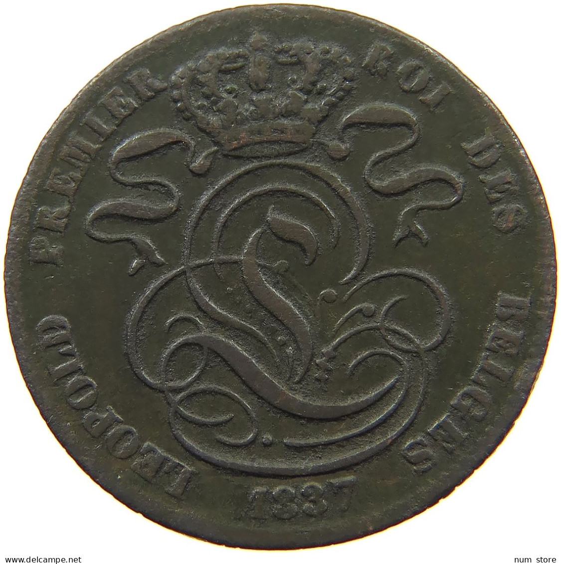 BELGIUM 5 CENTIMES 1837 Leopold I. (1831-1865) #s075 0695 - 5 Cent