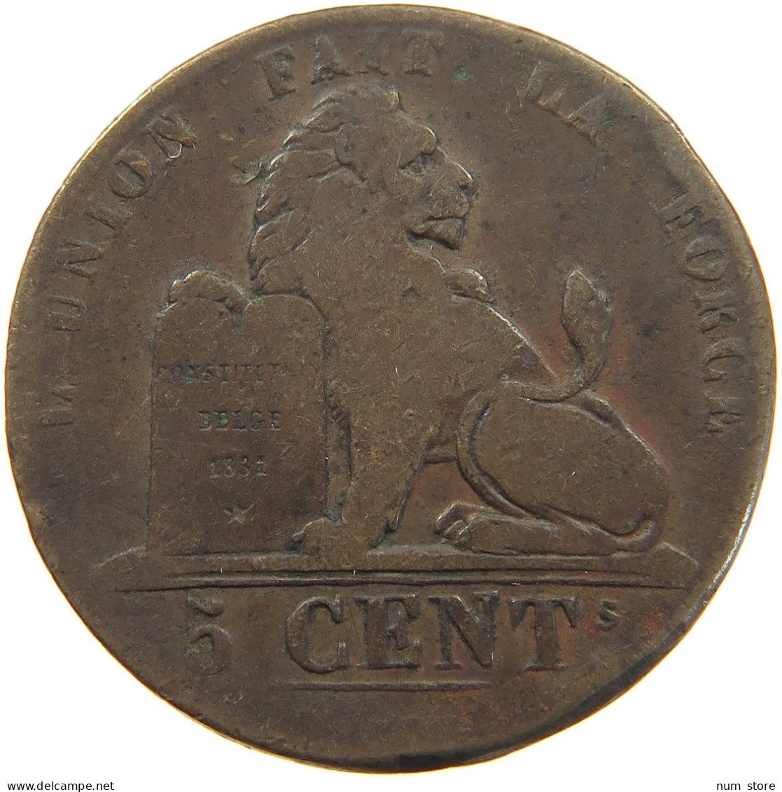 BELGIUM 5 CENTIMES 1837 Leopold I. (1831-1865) #a041 0463 - 5 Centimes