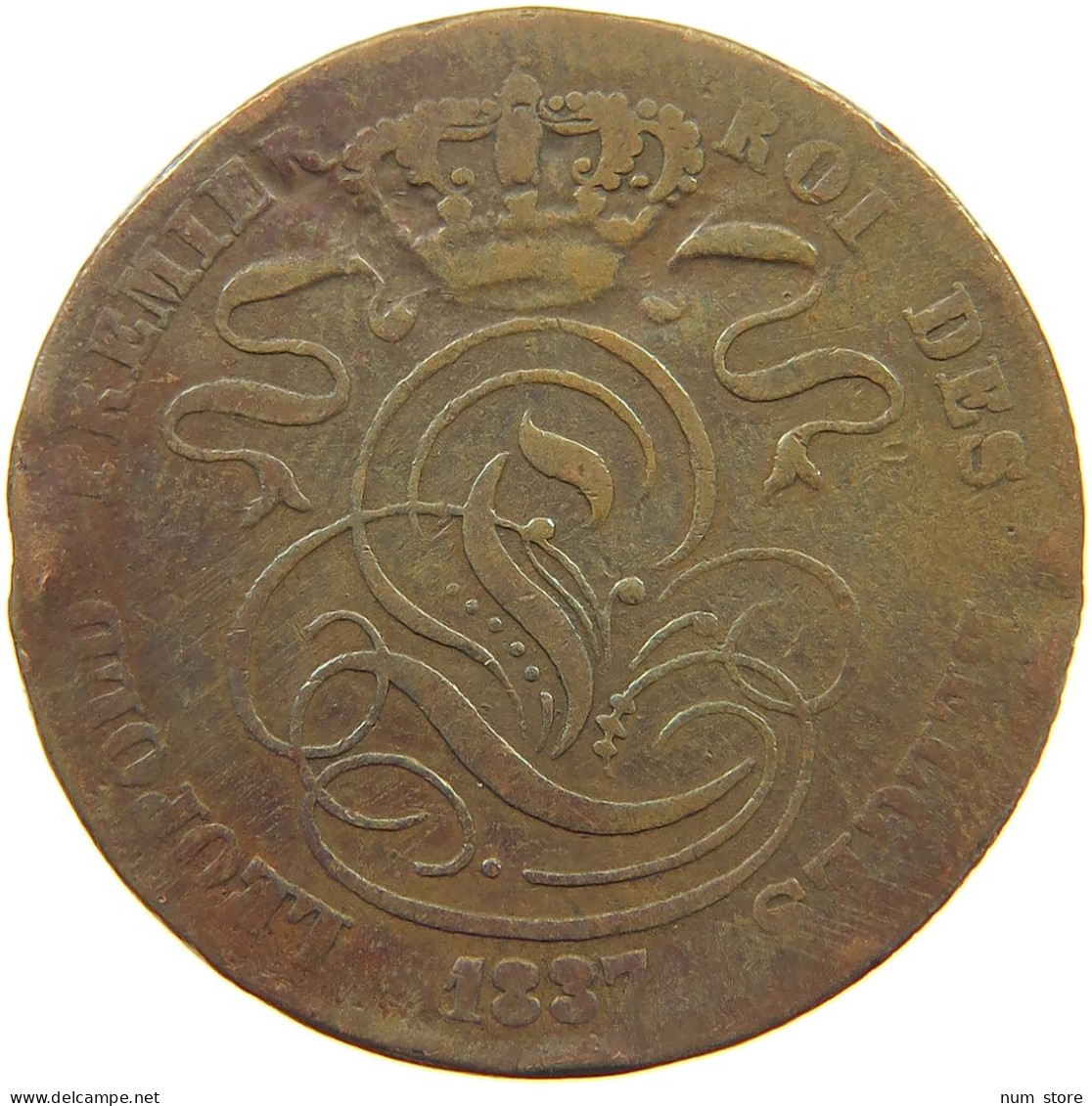 BELGIUM 5 CENTIMES 1837 Leopold I. (1831-1865) #a041 0461 - 5 Centimes