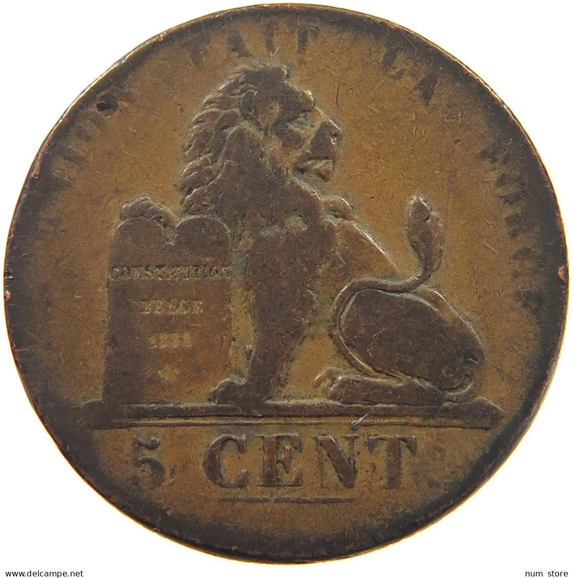 BELGIUM 5 CENTIMES 1837 Leopold I. (1831-1865) #a041 0459 - 5 Cents