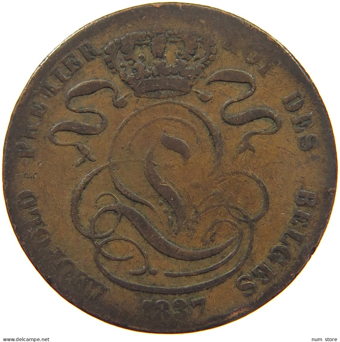 BELGIUM 5 CENTIMES 1837 Leopold I. (1831-1865) #a041 0459 - 5 Cents