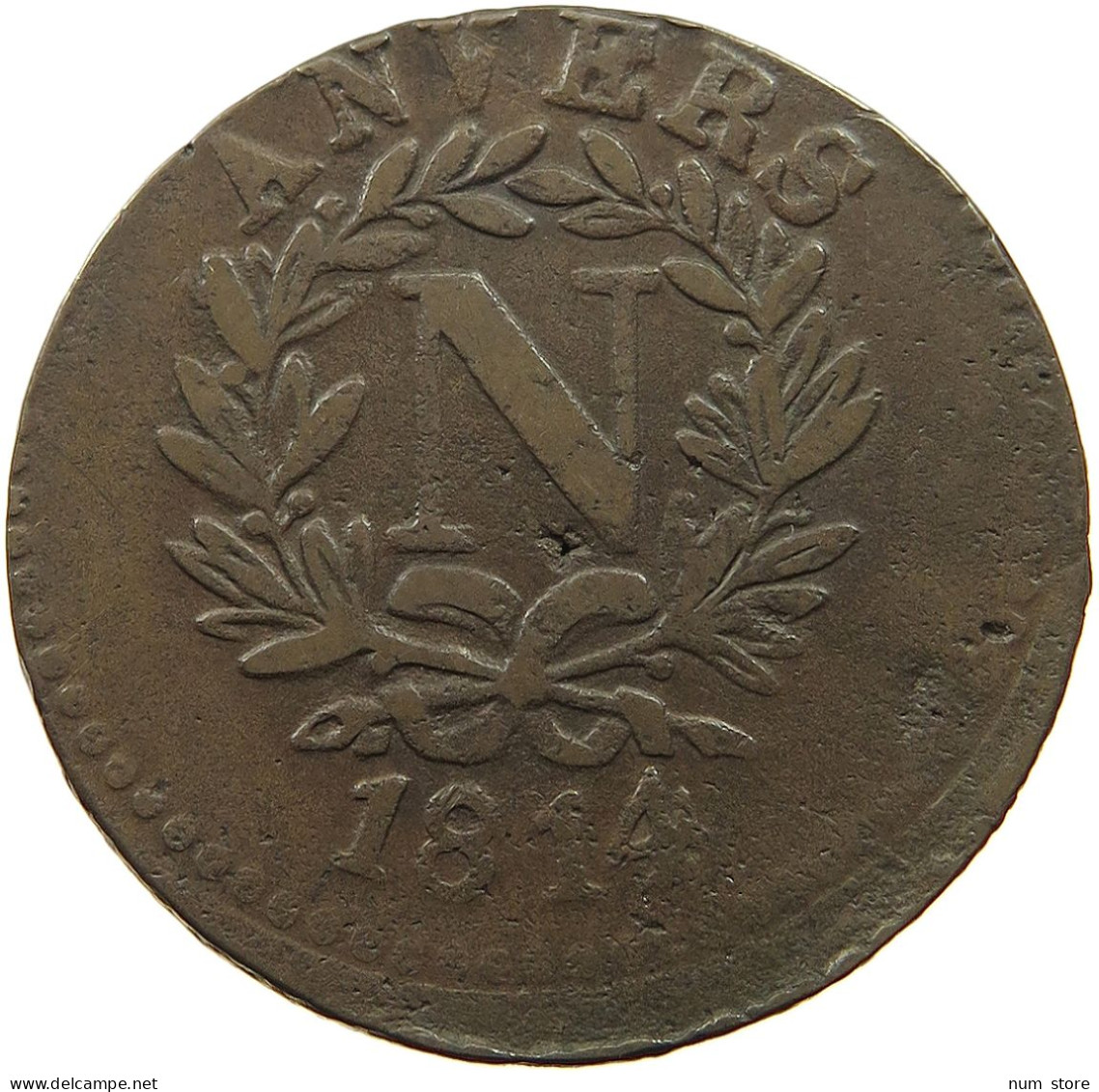 BELGIUM 5 CENTIMES 1814 ANTWERPEN OFF-CENTER #t061 0197 - 1790 United Belgian States