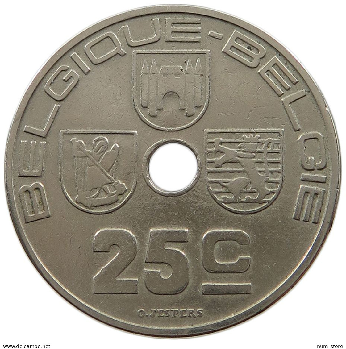 BELGIUM 25 CENTIMES 1939 MINTING ERROR MEDAL ALIGNMENT 25 CENTIMES 1939 #t065 0183 - 25 Centesimi