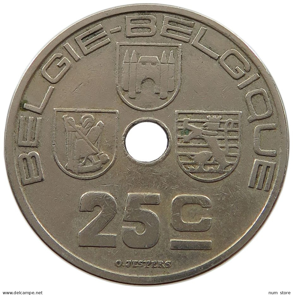 BELGIUM 25 CENTIMES 1938 MINTING ERROR 25 CENTIMES 1938 90° DIE ROTATION RIGHT #t065 0189 - 25 Cents