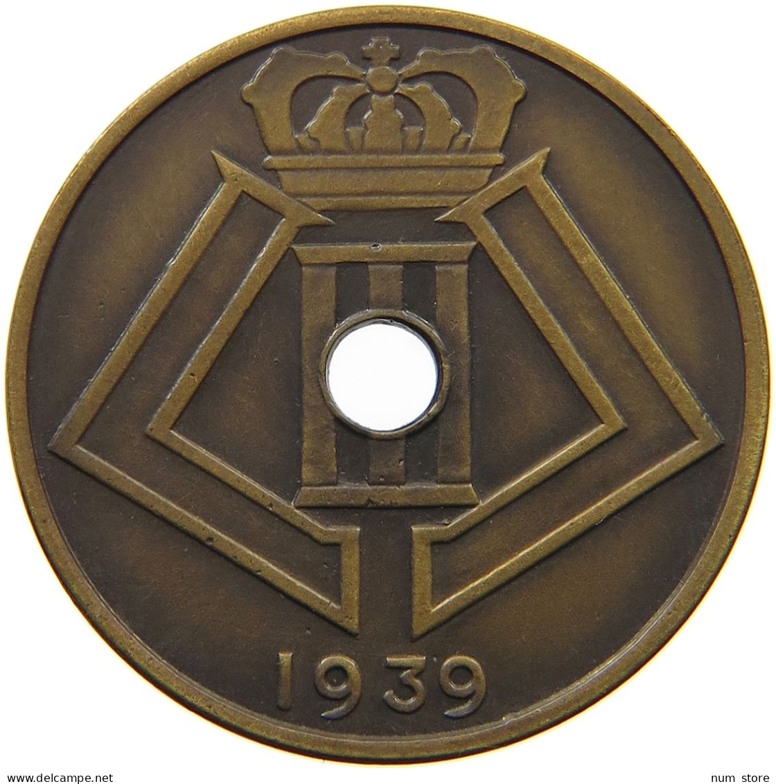 BELGIUM 25 CENTIMES 1939 BELGIUM 25 CENTIMES 1939 PATTERN JESPERS MATTE BRONZE #t081 0047 - 25 Cent