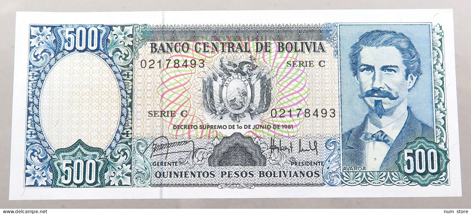 BOLIVIA 500 PESOS 1981  #alb049 0011 - Bolivie