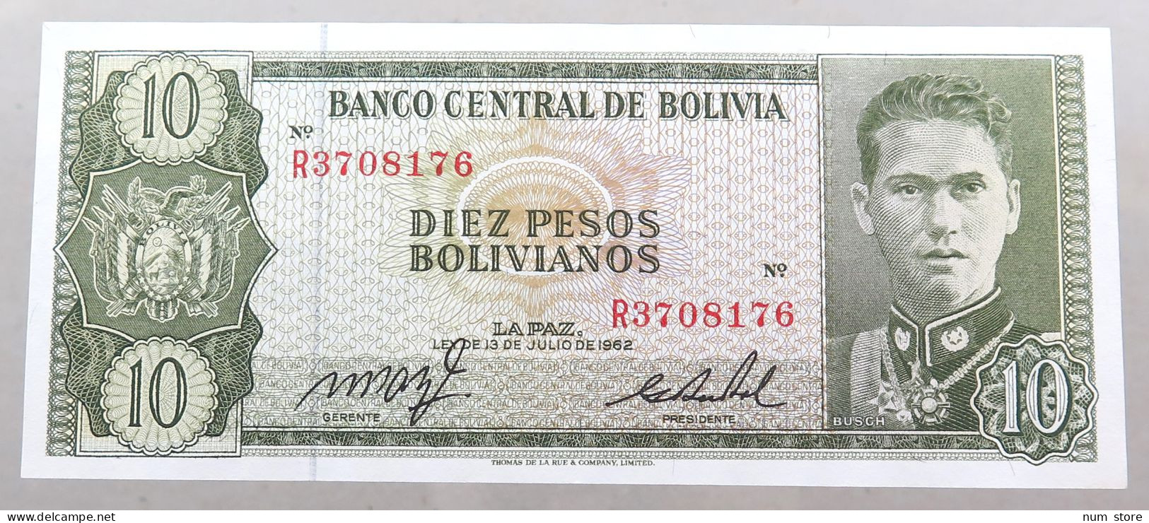 BOLIVIA 10 PESOS 1962  #alb049 0005 - Bolivie