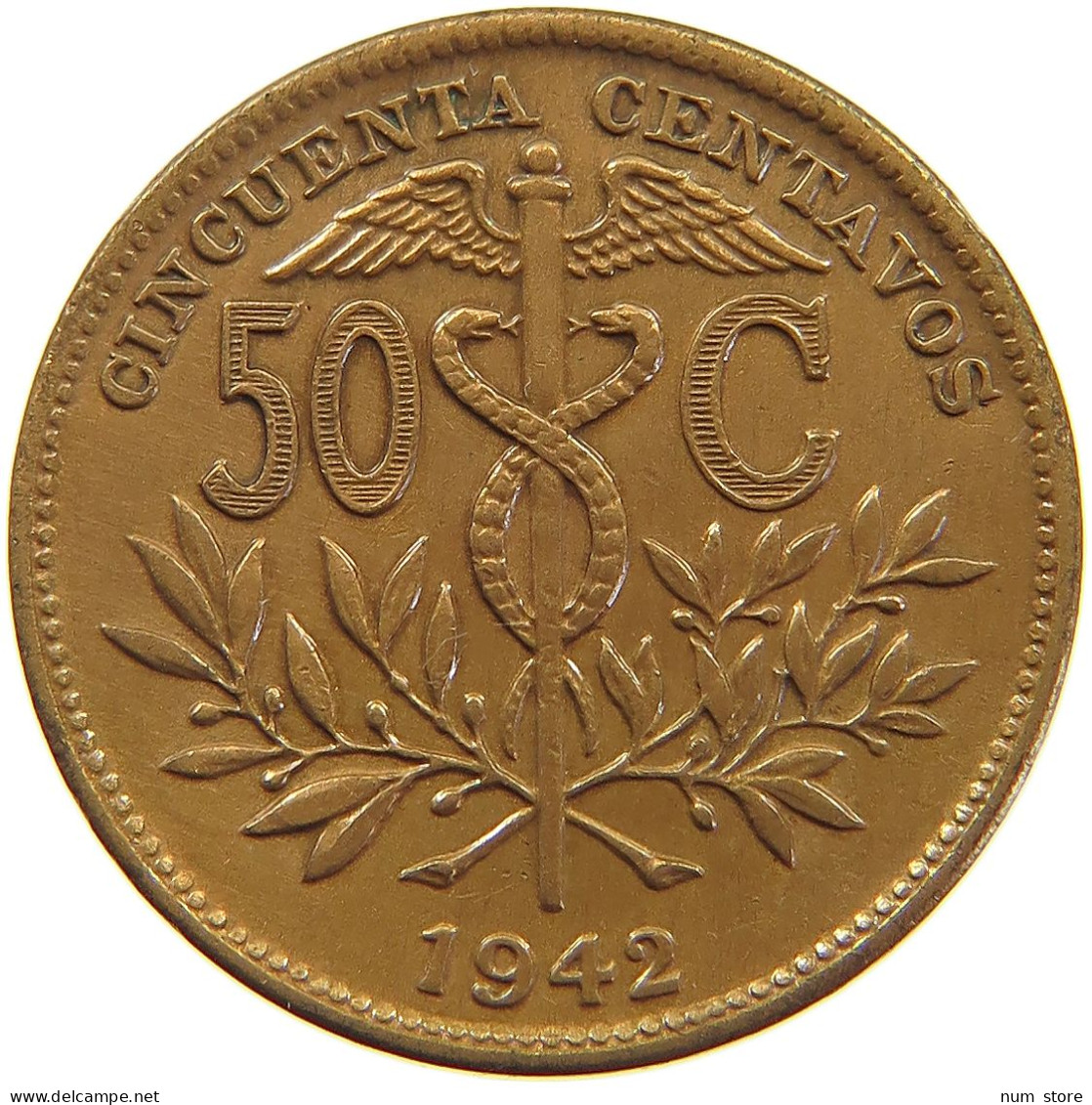 BOLIVIA 50 CENTAVOS 1942  #a062 0539 - Bolivie