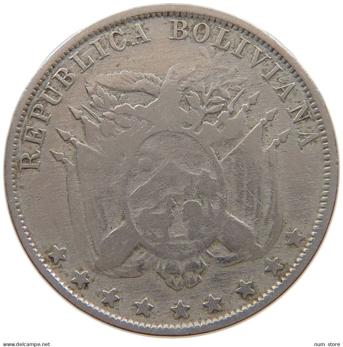 BOLIVIA 10 CENTAVOS 1892  #a061 0255 - Bolivie