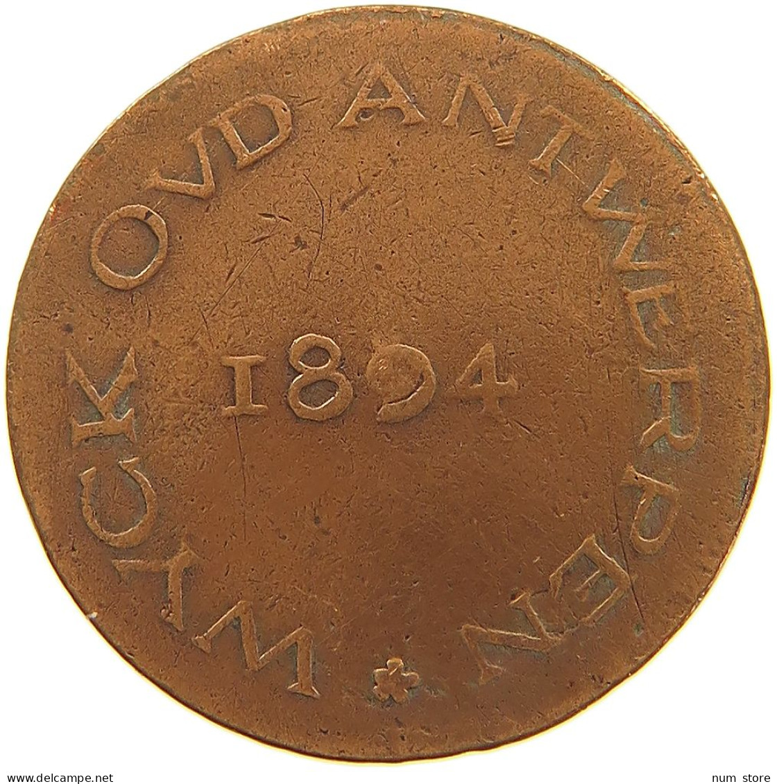 BELGIUM TOKEN 1894 Leopold II. 1865-1909 TOKEN WYCK OVD 1894 ANTWERP #a062 0639 - Ohne Zuordnung