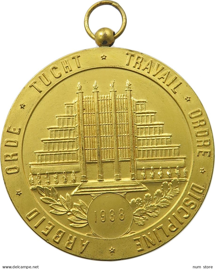 BELGIUM MEDAL 1938 ARBEID ORDE TUCHT TRAVAIL ORDRE DISCIPLINE #tm5 0411 - Ohne Zuordnung