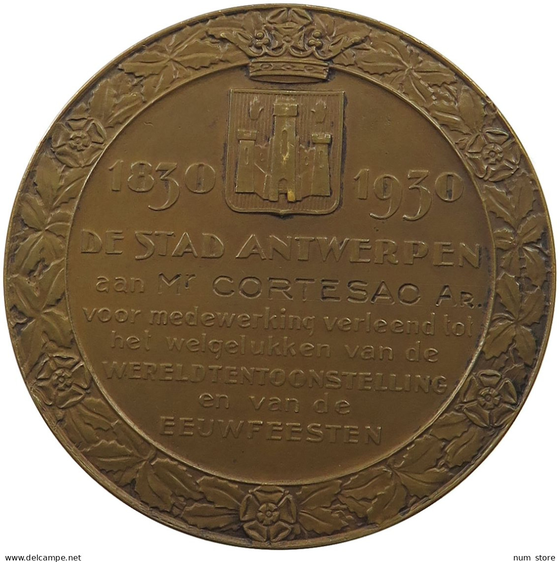 BELGIUM MEDAL 1930 ANTWERP 1930 SPQA MANQUOY #sm01 0099 - Non Classés