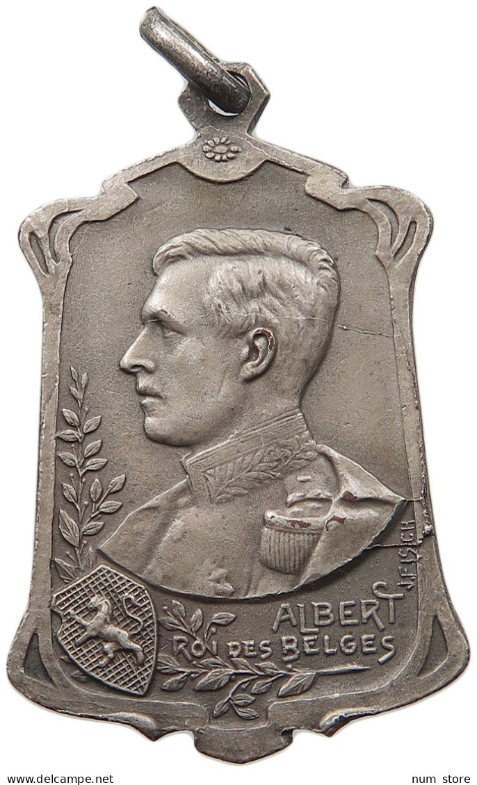 BELGIUM MEDAL 1914 1915 Albert I. 1909-1934 WW1 ALBERT 1914 1915 FISCH #s007 0199 - Non Classés