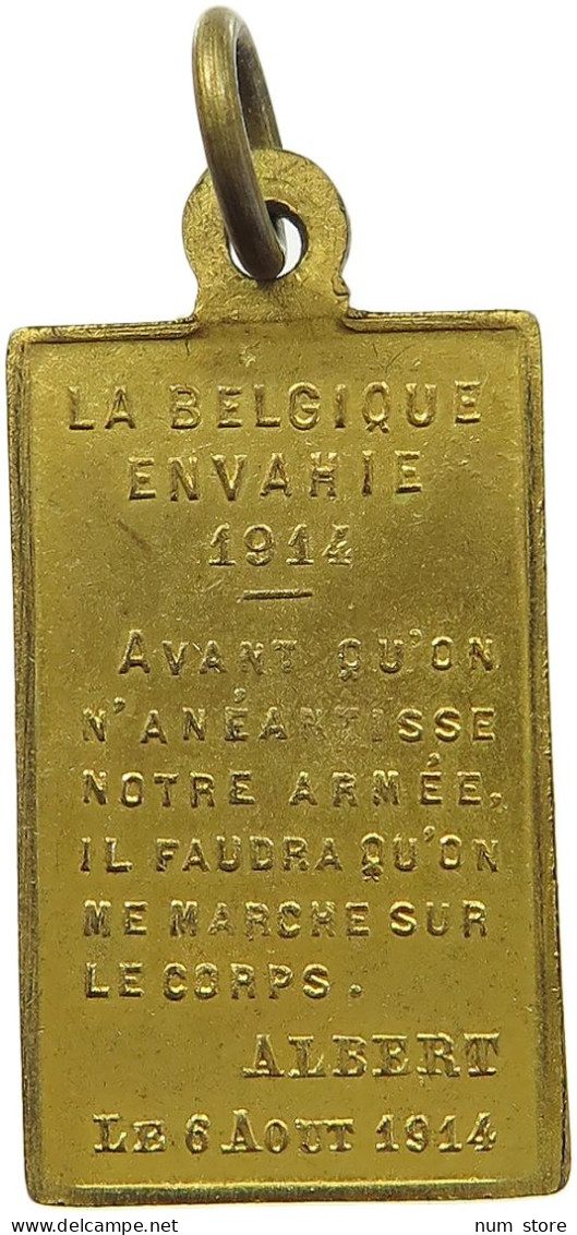 BELGIUM MEDAL 1914 Albert I. 1909-1934 WW1 MEDAL ALBERT COURAGE 1914 #s006 0297 - Non Classificati