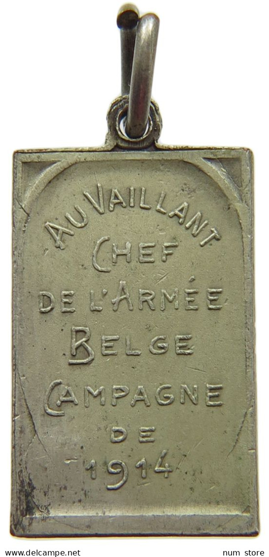 BELGIUM MEDAL 1914 ALBERT I. CHEF ARMEE #t150 0337 - Ohne Zuordnung