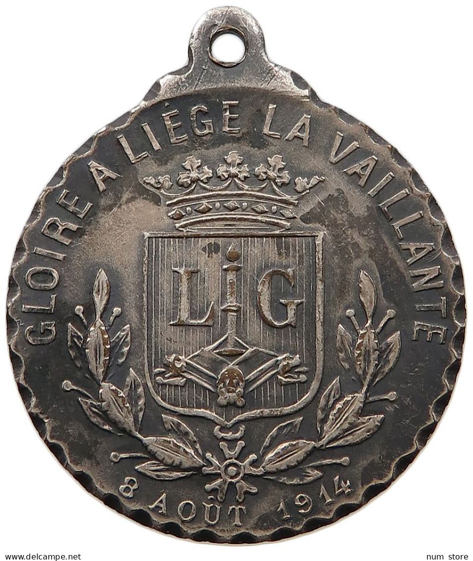 BELGIUM MEDAL 1914 Albert I. 1909-1934 WW1 ALBERT ELISABETH 1914 LIEGE #s007 0159 - Unclassified