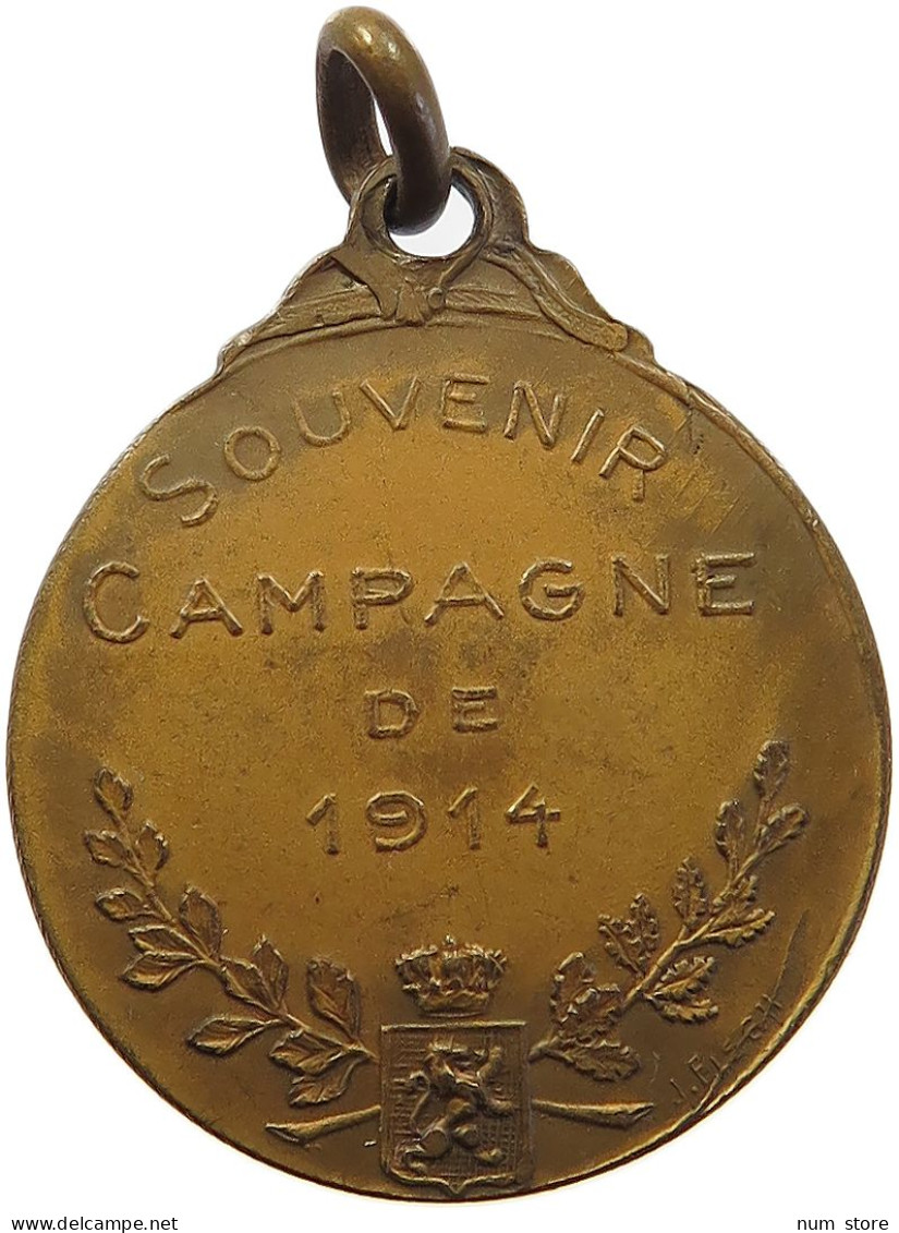 BELGIUM MEDAL 1914 Albert I. 1909-1934 SOUVENIR CAMPAGNE 1914 FISCH #s007 0019 - Unclassified