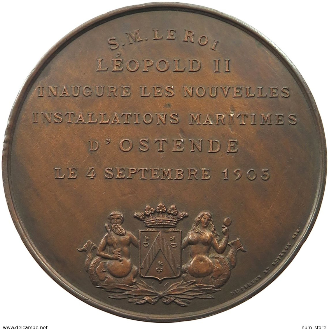 BELGIUM MEDAL 1905 Leopold II. 1865-1909 OSTENDE #sm01 0089 - Non Classés