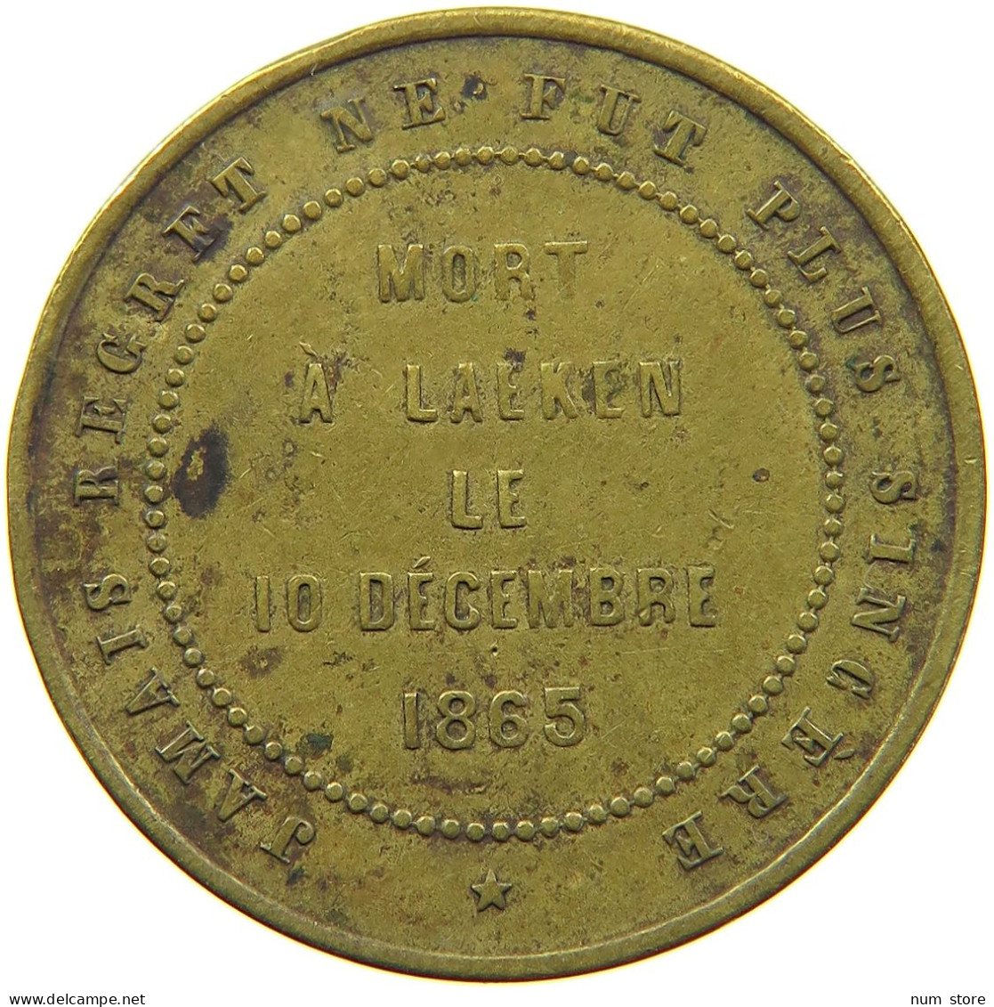 BELGIUM MEDAL 1865 Leopold I. (1831-1865) MORT A LAEKEN LE 10 DECEMBRE 1865 #s011 0059 - Non Classés