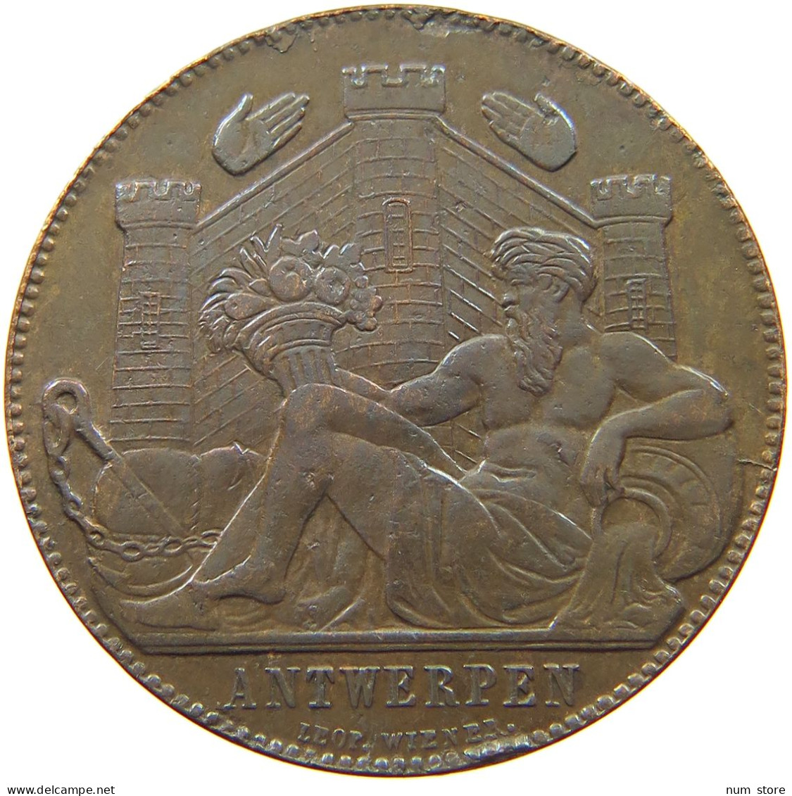 BELGIUM MEDAL 1885 Leopold II. 1865-1909 EXPOSITION UNIVERSELLE D'ANVERS #s046 0047 - Ohne Zuordnung