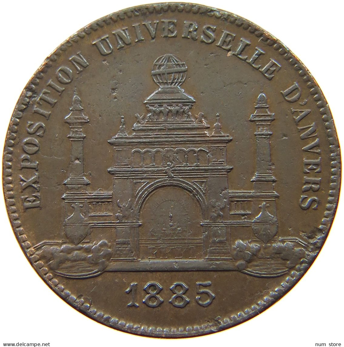 BELGIUM MEDAL 1885 Leopold II. 1865-1909 EXPOSITION UNIVERSELLE D'ANVERS #s046 0047 - Ohne Zuordnung