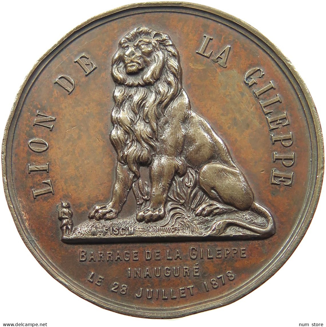 BELGIUM MEDAL 1878 LION DE LA GILEPPE #tm4 0331 - Non Classés