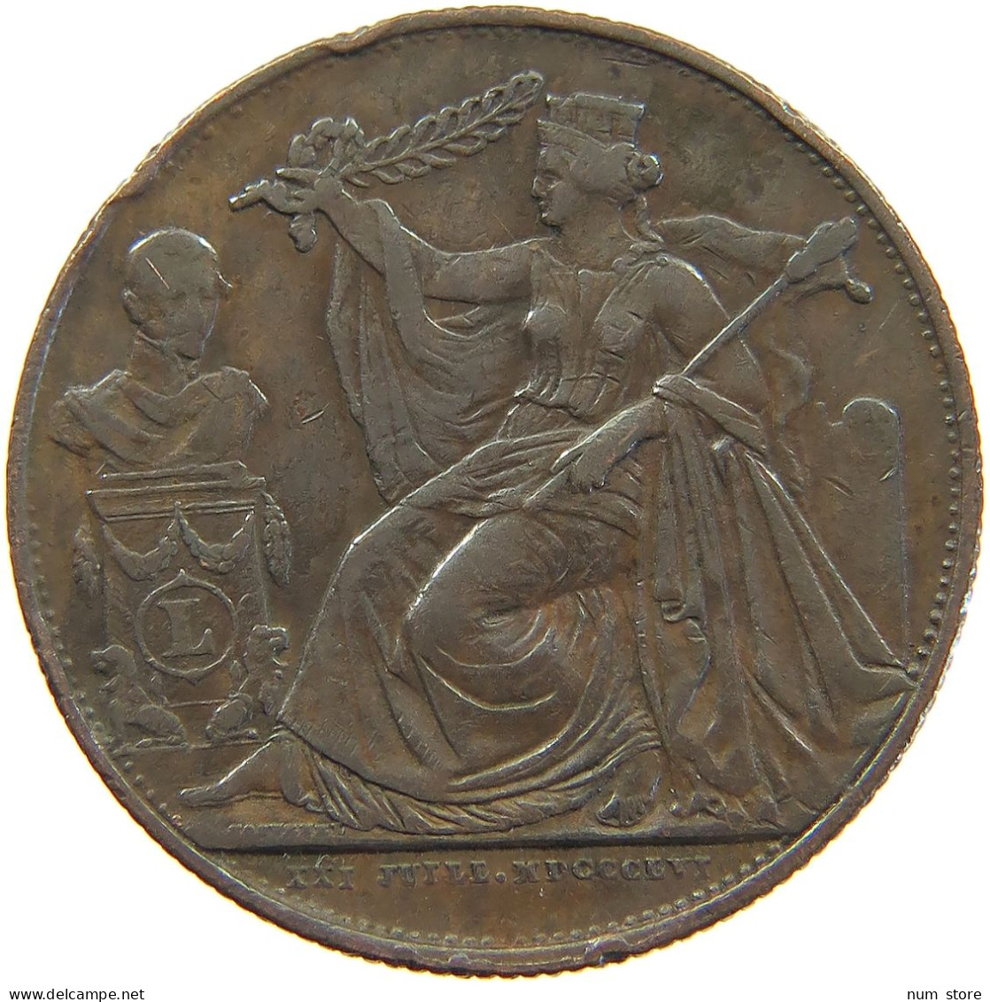 BELGIUM MEDAL 1856 Leopold I. (1831-1865) 25 ANNIVERSARY INAUGURATION #a050 0639 - Unclassified