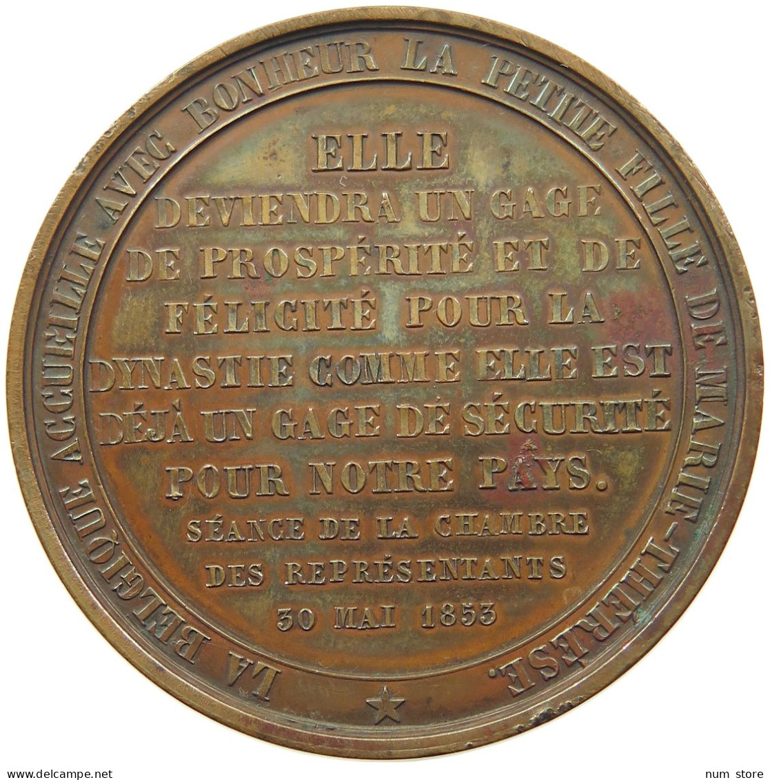 BELGIUM MEDAL 1853 Marie Henriette Anne D'autriche Duchesse De Brabant #tm4 0481 - Non Classificati