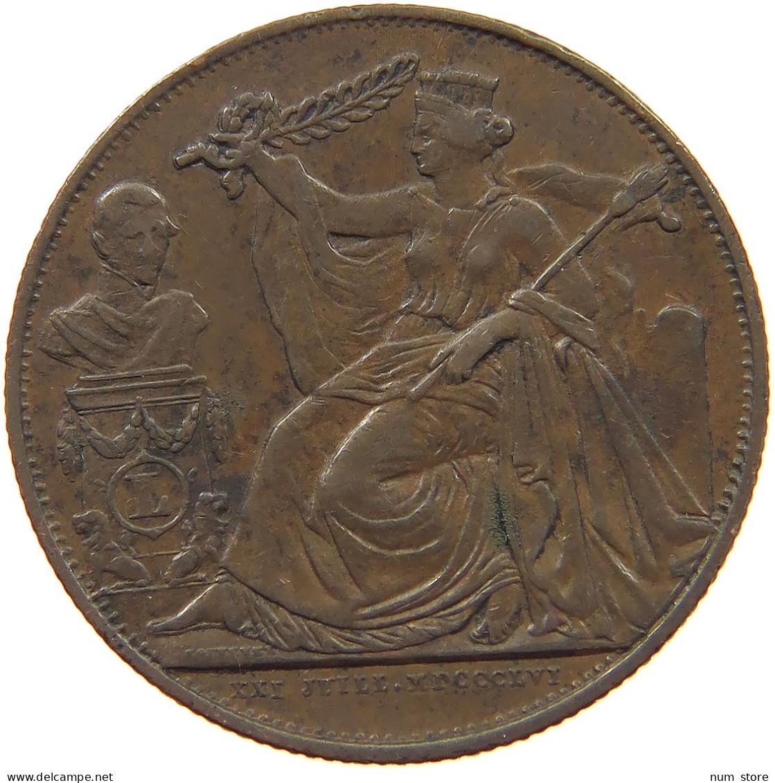 BELGIUM MEDAL 1856 Leopold I. (1831-1865) 25 ANNIVERSARY INAUGURATION #s060 0027 - Non Classificati