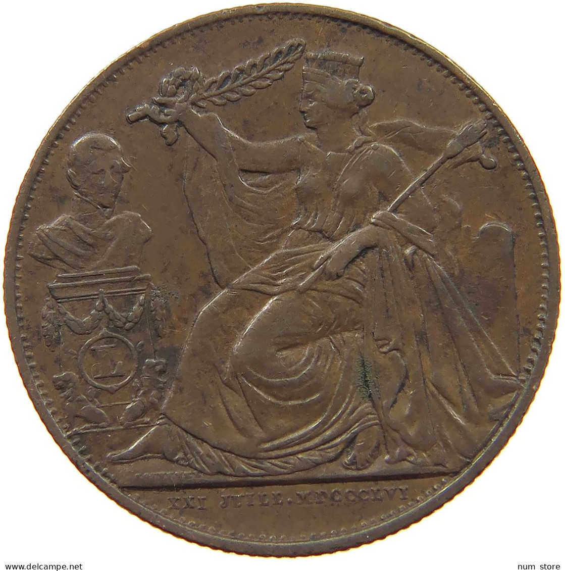 BELGIUM MEDAL 1856 Leopold I. (1831-1865) 25 ANNIVERSARY INAUGURATION #s060 0027 - Unclassified
