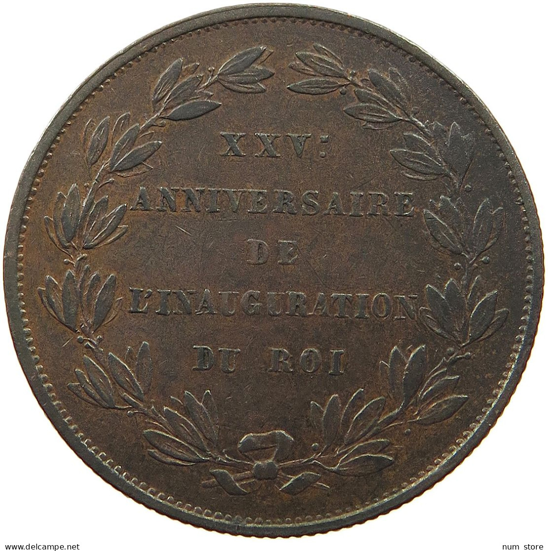 BELGIUM MEDAL 1826 25 ANNIVERSARY OF LEOPOLD INAUGURATION #t057 0027 - 1790 Stati Belgi Uniti