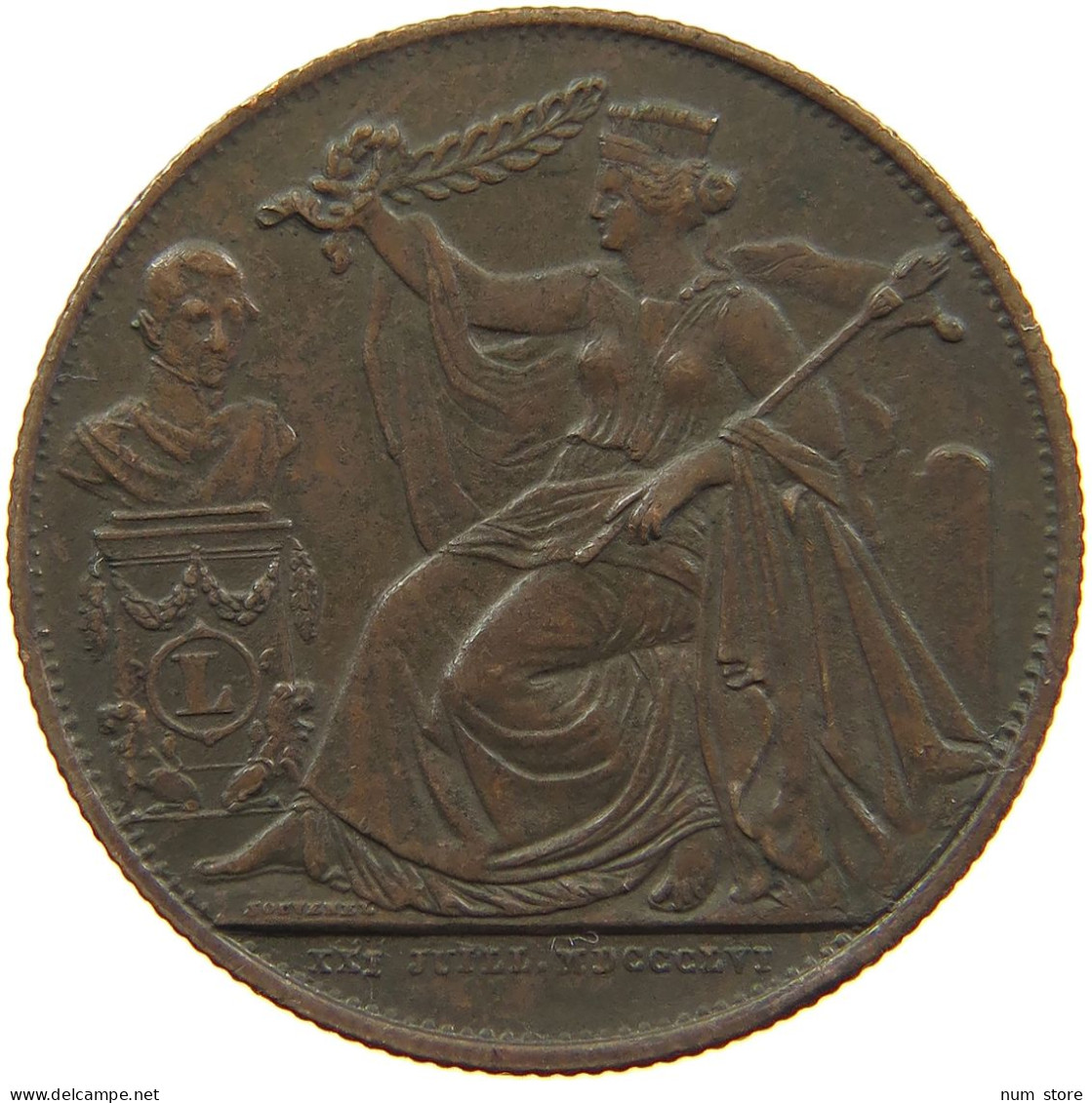 BELGIUM MEDAL 1856 Leopold I. (1831-1865) 25 ANNIVERSARY INAUGURATION #a075 0111 - Non Classés