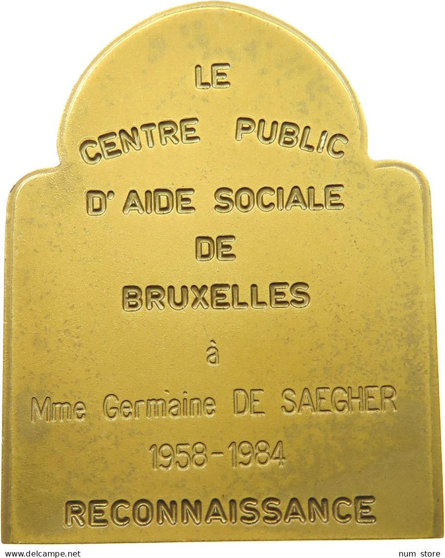 BELGIUM MEDAL  BRUXELLES CENTRE OF SOCIAL AID #tm3 0447 - Andere & Zonder Classificatie