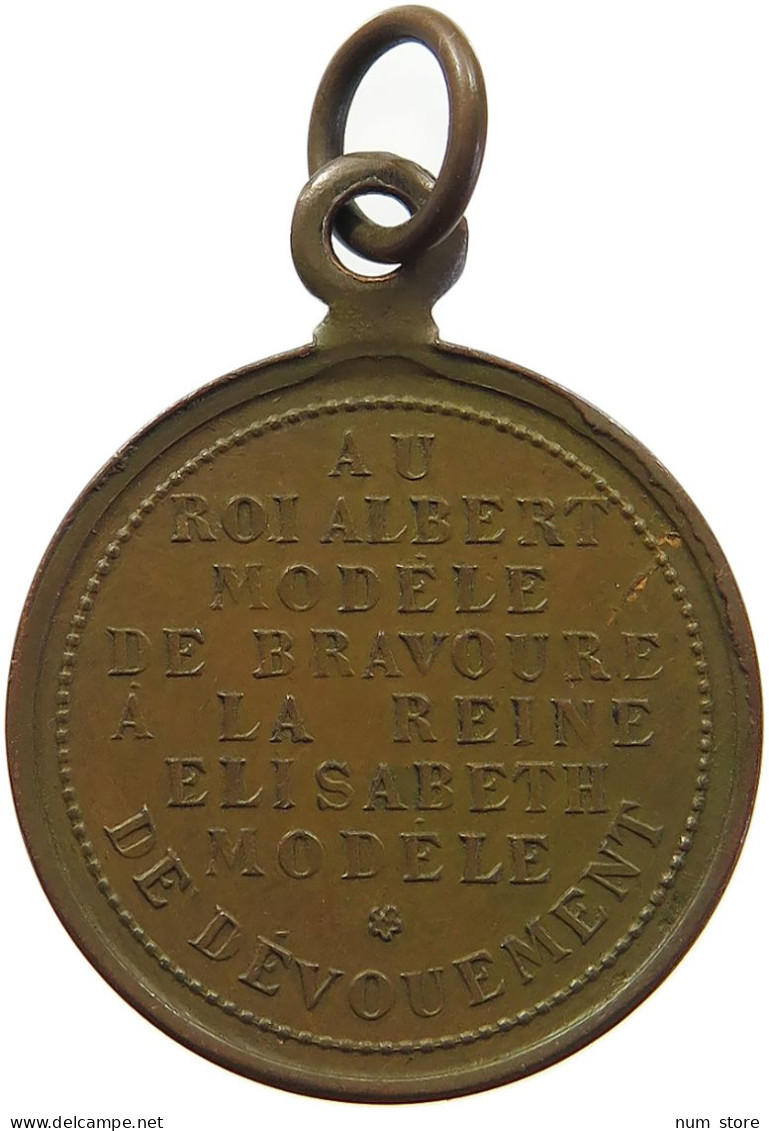 BELGIUM MEDAL  Albert I. 1909-1934 WW1 ALBERT ELISABETH #s006 0225 - Ohne Zuordnung