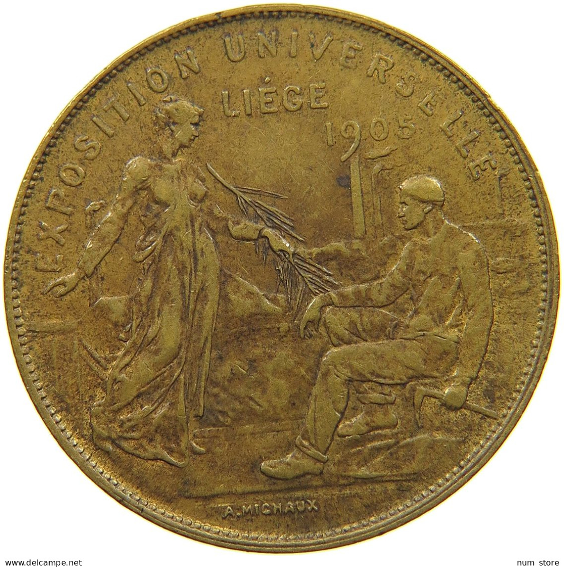 BELGIUM LIEGE MEDAL 1905 LIEGE EXPOSITION #t109 0045 - 975-1795 Principato Vescovile Di Liegi