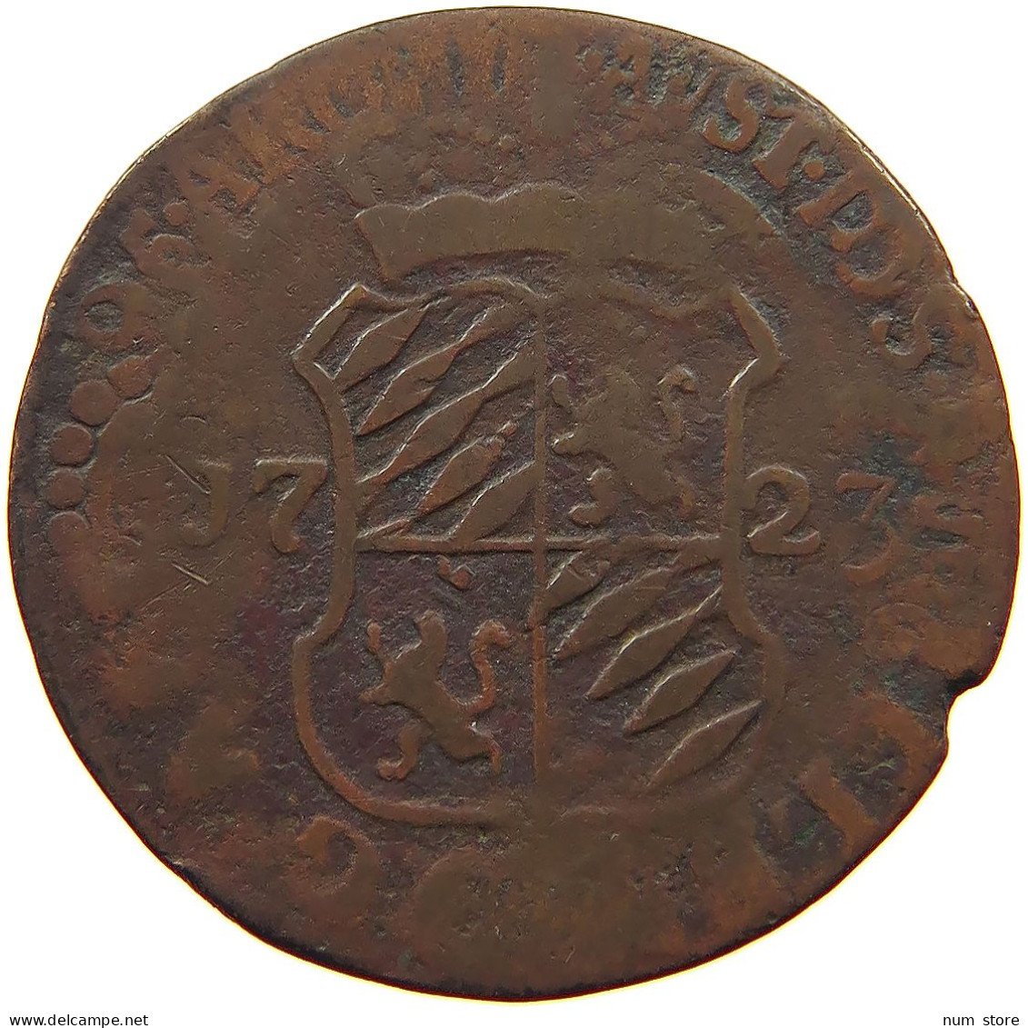 BELGIUM LIEGE LIARD 1723 OVERSTRUCK #s060 0073 - 975-1795 Prinsbisdom Luik