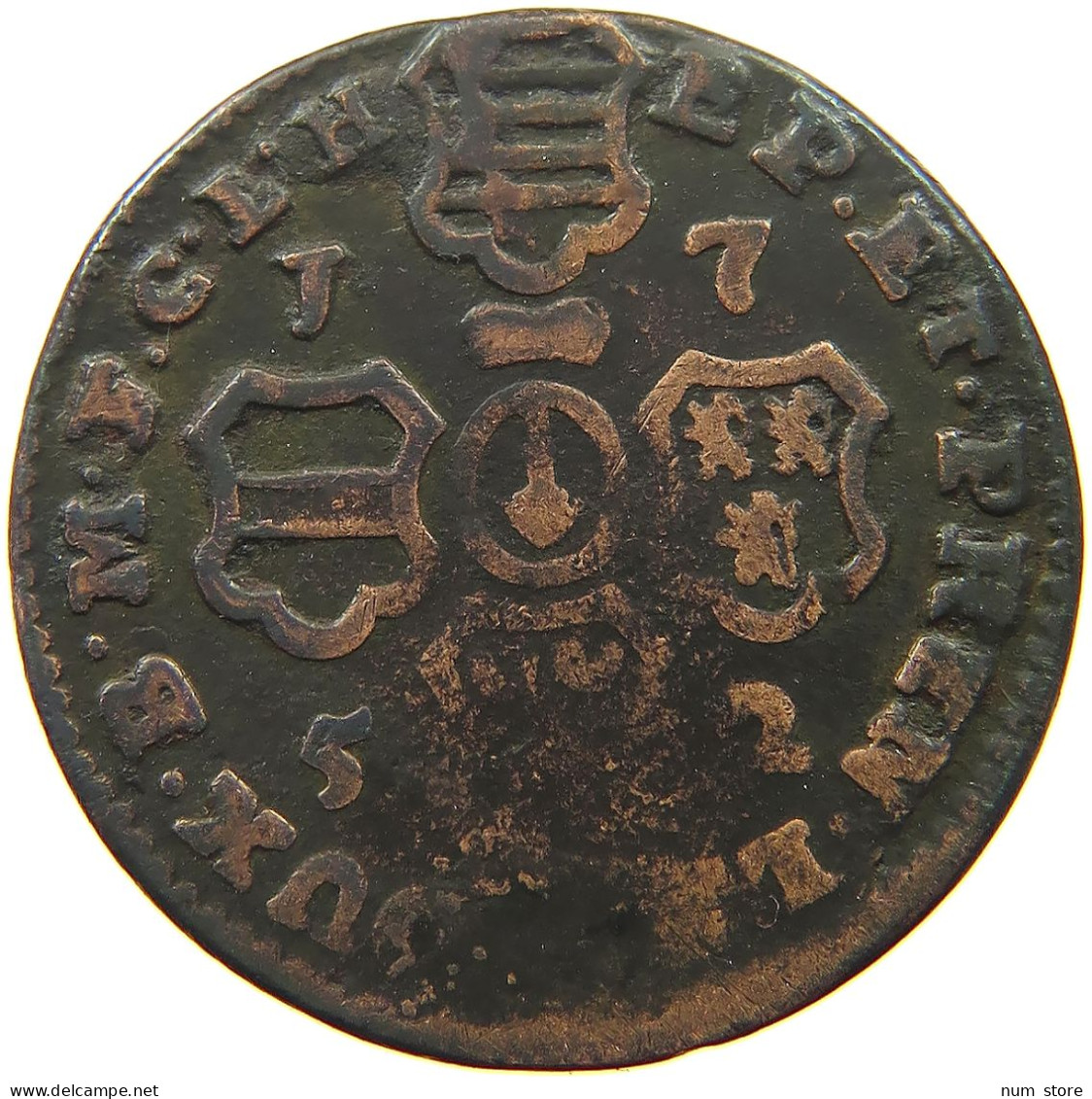 BELGIUM LIEGE 2 LIARDS 1752  #s053 0421 - 975-1795 Prince-Bishopric Of Liège