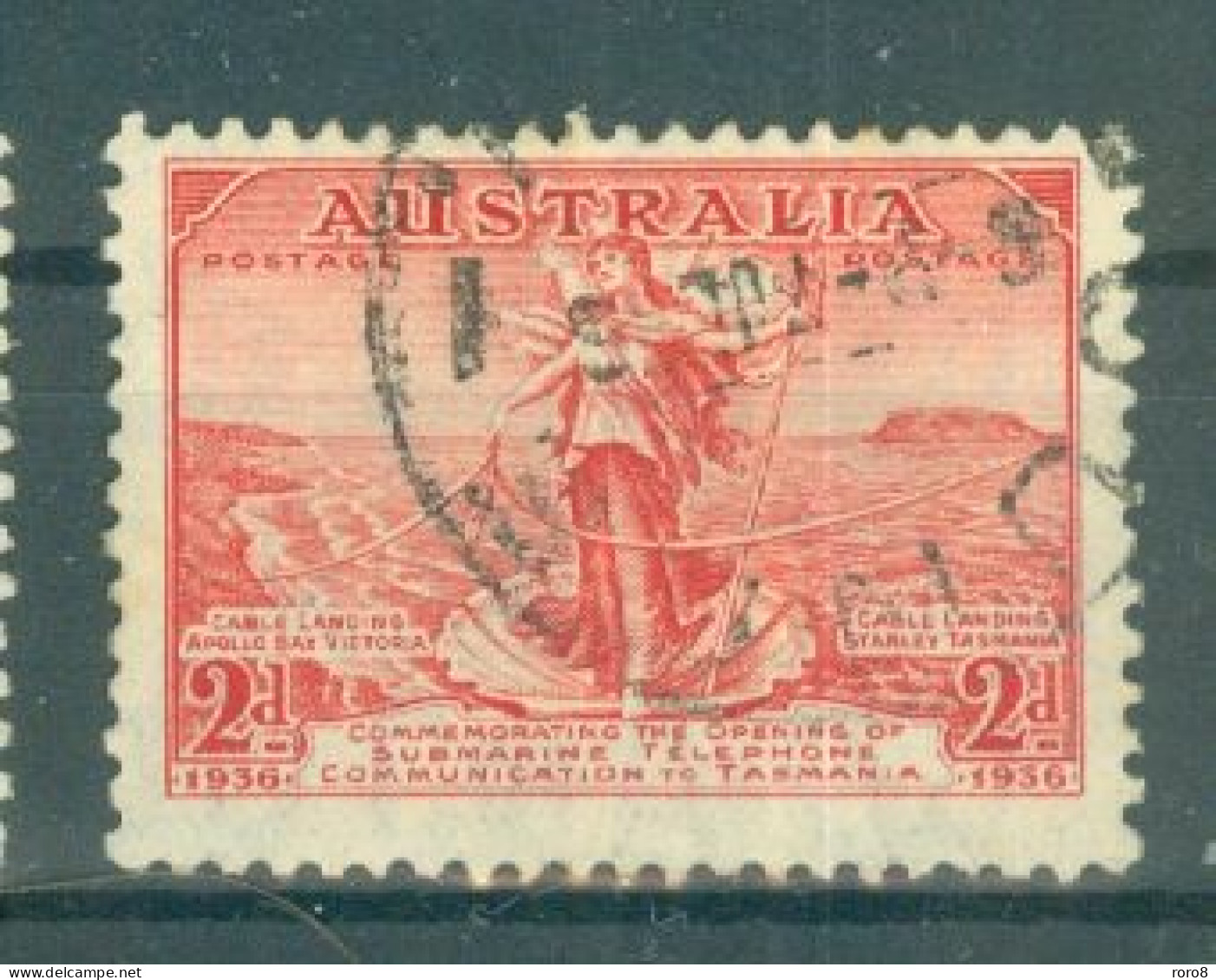 AUSTRALIE - N°105 Oblitéré. Inauguration Du Câble Téléphonique Entre La Tasmanie Et L'Australie. - Used Stamps