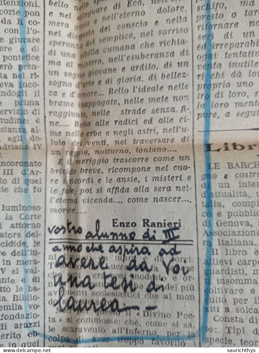 La Vendemmia Del Poeta Con Autografo Di Enzo Ranieri Casa Editrice D'Anna Messina 1938 - Poesía