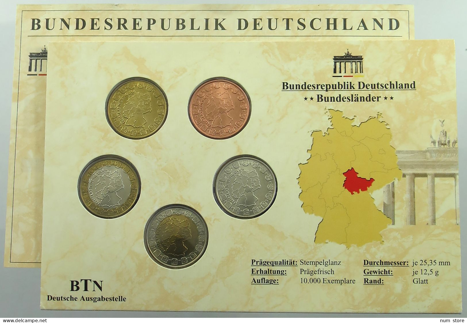 BRD KMS SET 2013 FREISTAAT THÜRINGEN #ns03 0031 - Mint Sets & Proof Sets