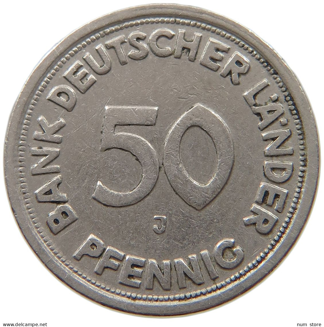 BRD 50 PFENNIG 1949 J PRÄGESCHWÄCHE #t098 0493 - 50 Pfennig