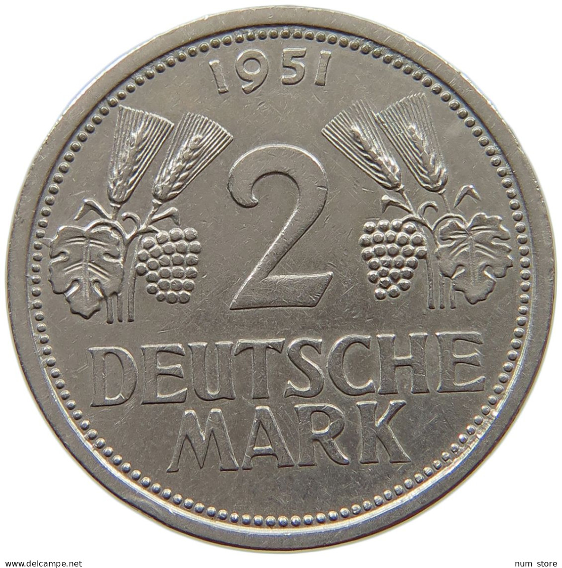 BRD 2 MARK 1951 J  #c065 0283 - 2 Marchi