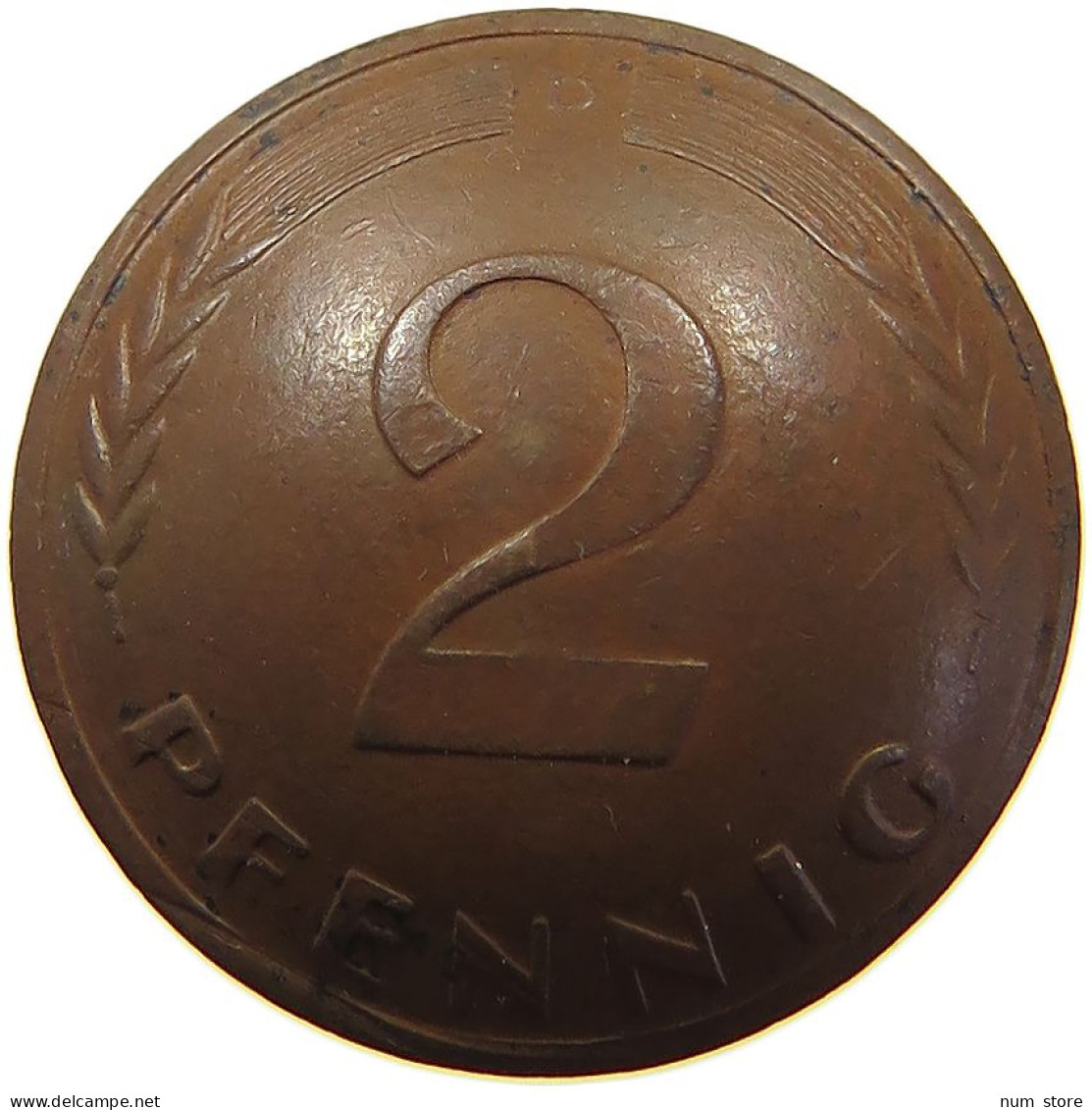 BRD 2 PFENNIG 1958 D MAN MADE BOWL #a014 0657 - 2 Pfennig