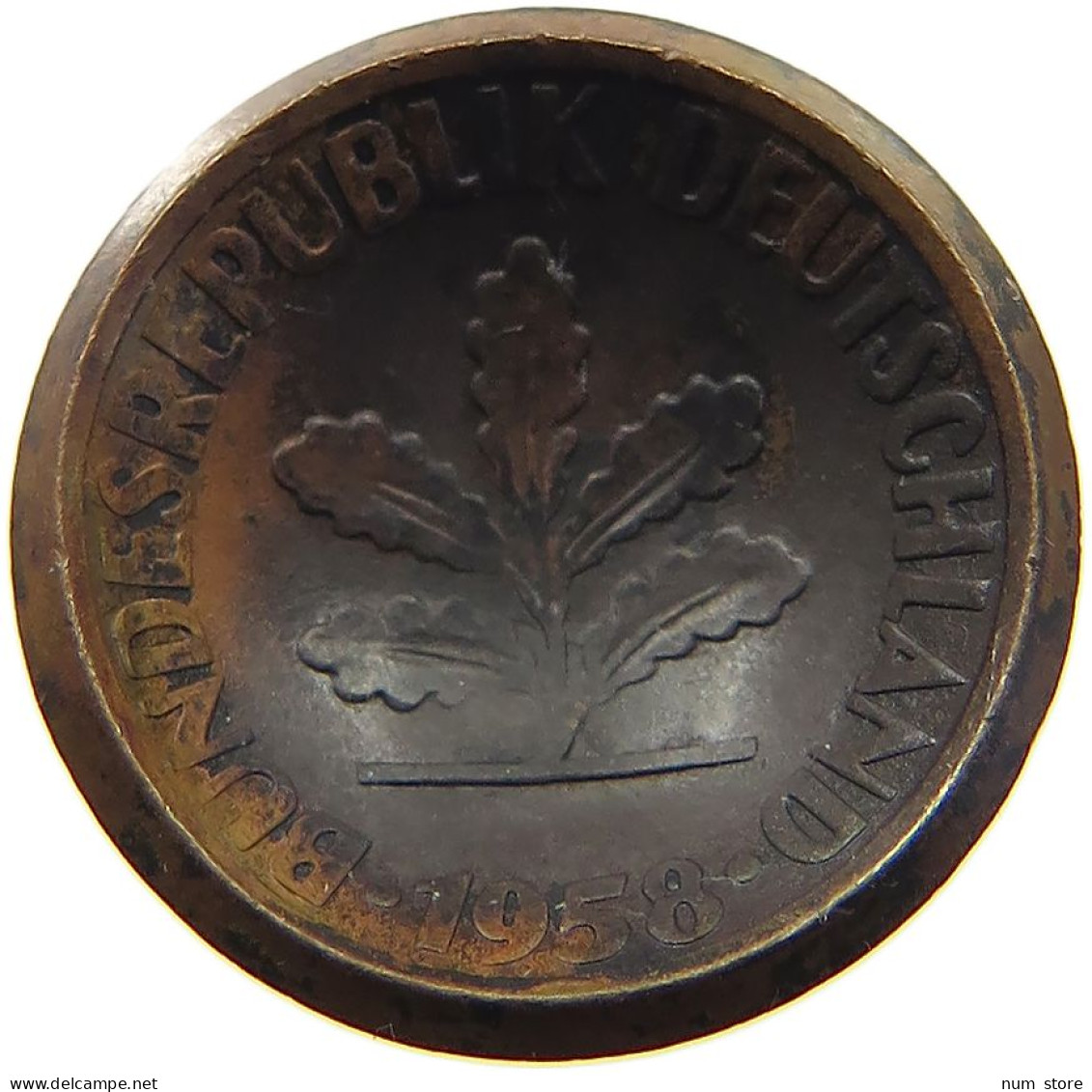 BRD 2 PFENNIG 1958 D MAN MADE BOWL #a014 0657 - 2 Pfennig