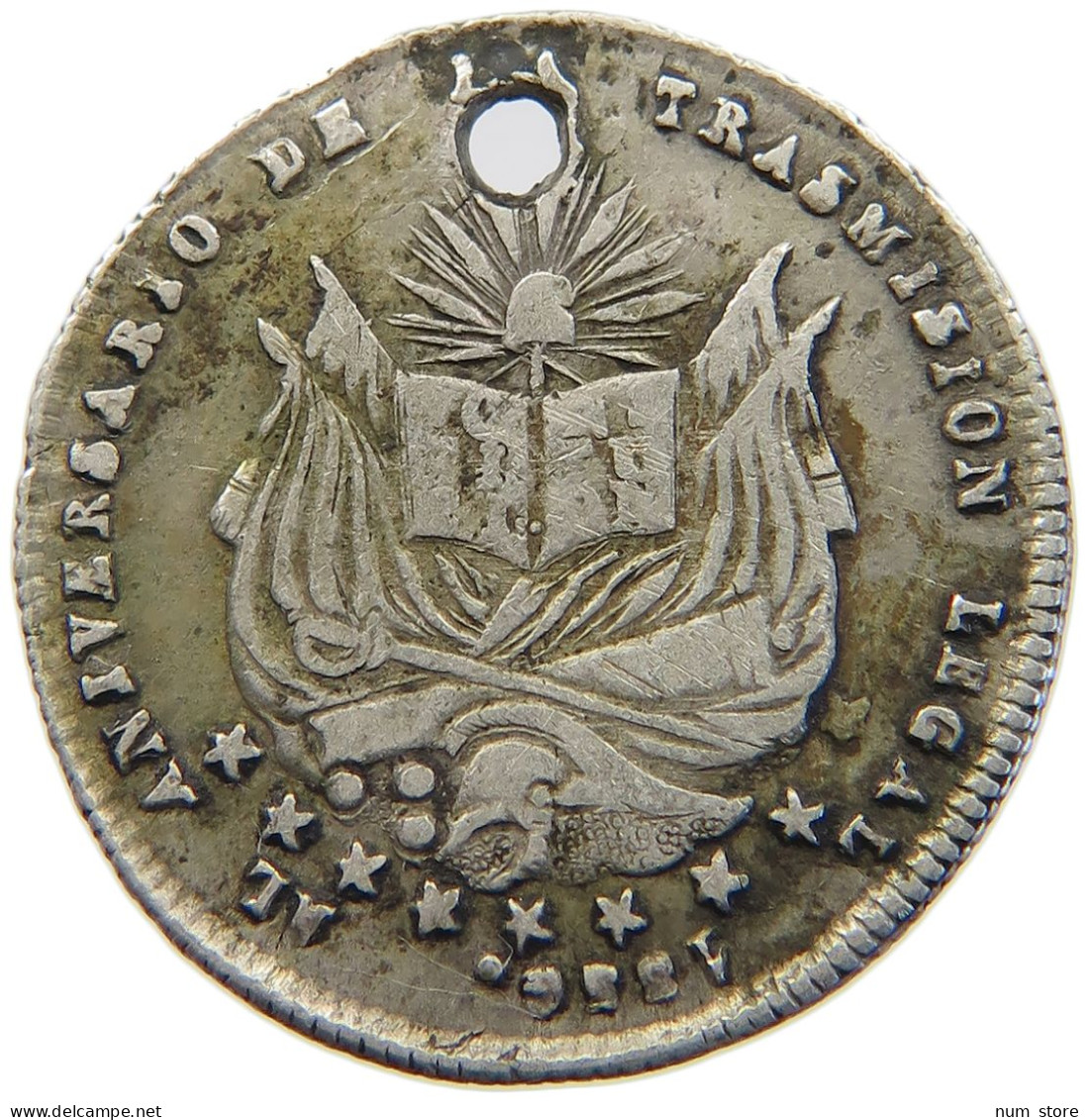 BOLIVIA SOL 1856 PROCLAMATION MEDAL #t161 0565 - Bolivia