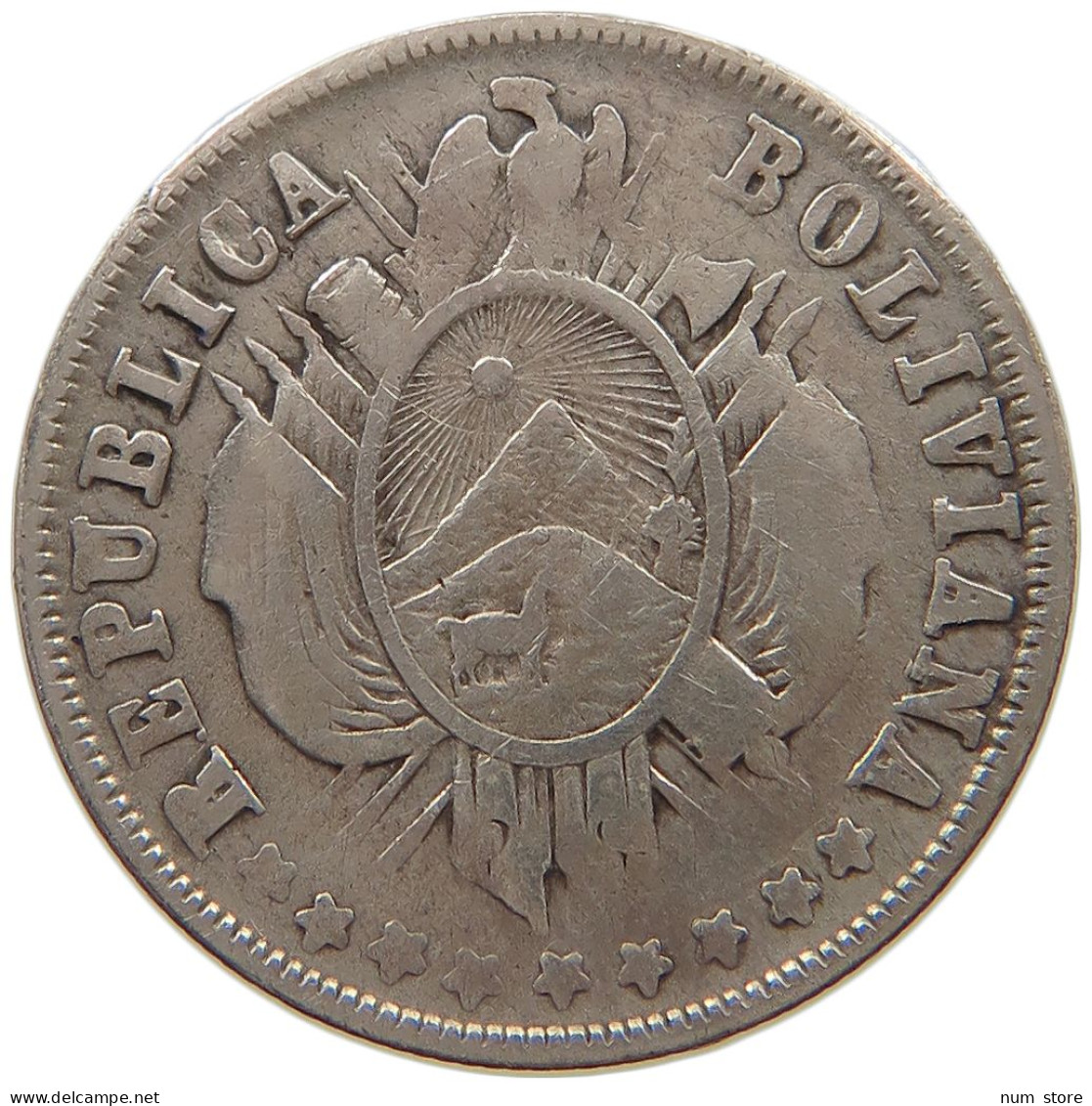 BOLIVIA 20 CENTAVOS 1884  #t157 0695 - Bolivie